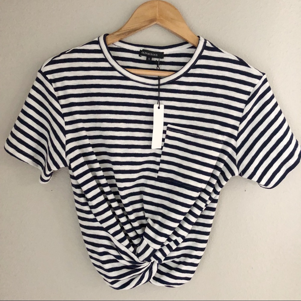 olivaceous cropped cotton twist tee